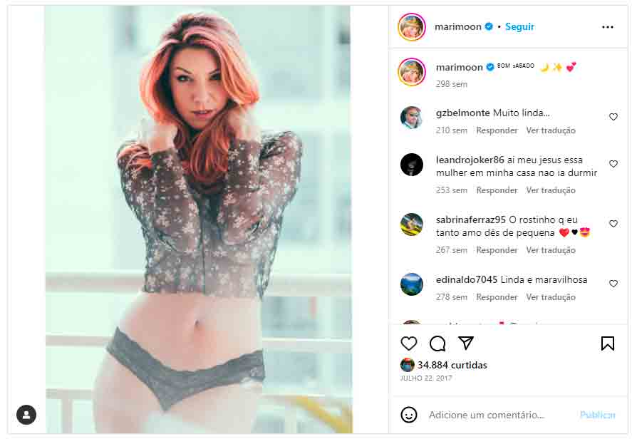 Mari Moon publica foto sexy e causa no Instagram