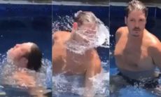Fábio Porchat diverte os seguidores com vídeo sensualizando na piscina