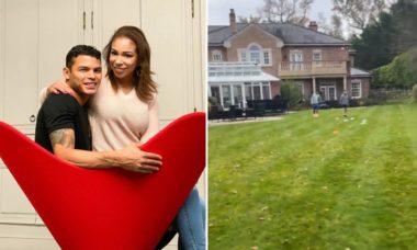 Belle Silva mostra lado de fora da mansão que mora com Thiago Silva