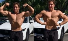Filho de Arnold Schwarzenegger, Joseph Baena chama atenção ao exibir os músculos em vídeo