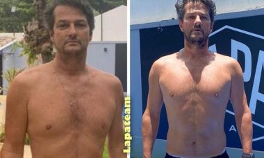 Marcelo Serrado mostra o antes e depois após começar a treinar: "perdi 6 kg"