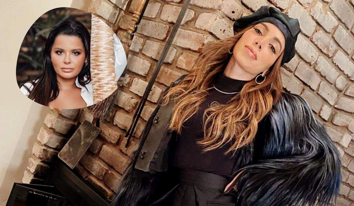Anitta posa em look todo preto e Maraisa baba: "me empresta essa roupa?". (Foto: Reprodução/Twitter/Instagram)