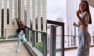 Após se mudar para SP, Duda Reis surge dançando na varando do seu novo apartamento