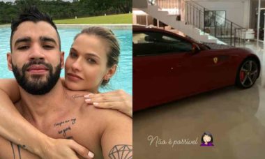 Volta do casal? Andressa Suita exibe Ferrari na sala da mansão de Gusttavo Lima