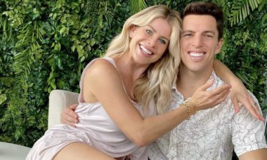 Amaury Nunes celebra aniversário de casamento com Karina Bacchi