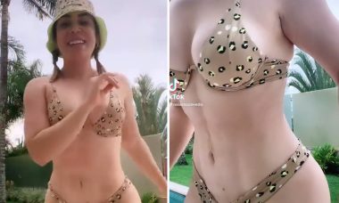 Após perder 30 quilos e fazer lipo, Naiara Azevedo dança de biquíni e exibe tanquinho