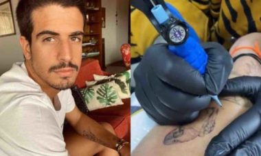 Enzo Celulari tatua arara no braço e brinca: 'aceito sugestão de nome'