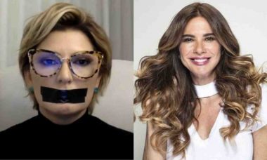 Antonia Fontenelle protesta com boca tapada após ação judicial de Luciana Gimenez