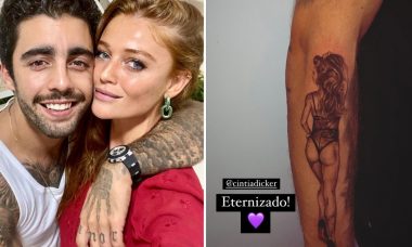 Pedro Scooby faz tatuagem sensual de Cintia Dicker: "Eternizado"