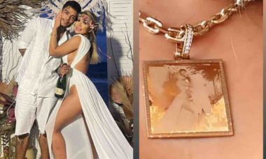 Viúva de MC Kevin posa com colar de R$ 45 mil que homenageia o cantor