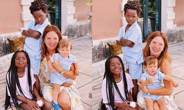 Mãe de Giovanna Ewbank posa com Titi, Bless e Zyan e se declara