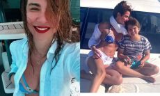 Luciana Gimenez curte passeio de barco com o filho pelo litoral de Miami