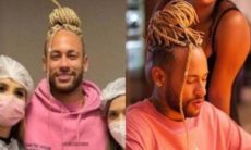 Neymar parece com um novo visual e adere a tranças loiras