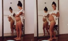 Lahn Lan exibe Nanda Costa cuidando do barrigão: 'muito linda grávida'