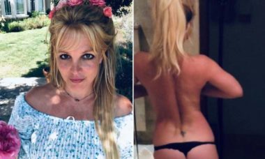 Britney Spears posa apenas de calcinha: 'aqui a minha bunda'