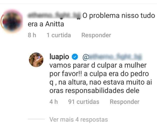 Luana Piovani rebate crítica á Anitta sobre Pedro Scooby: 'culpa foi dele' (Foto: Reprodução/Instagram)