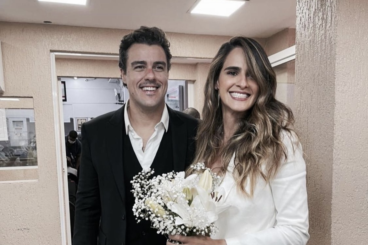 Joaquim Lopes e Marcella Fogaça se casam no civil
