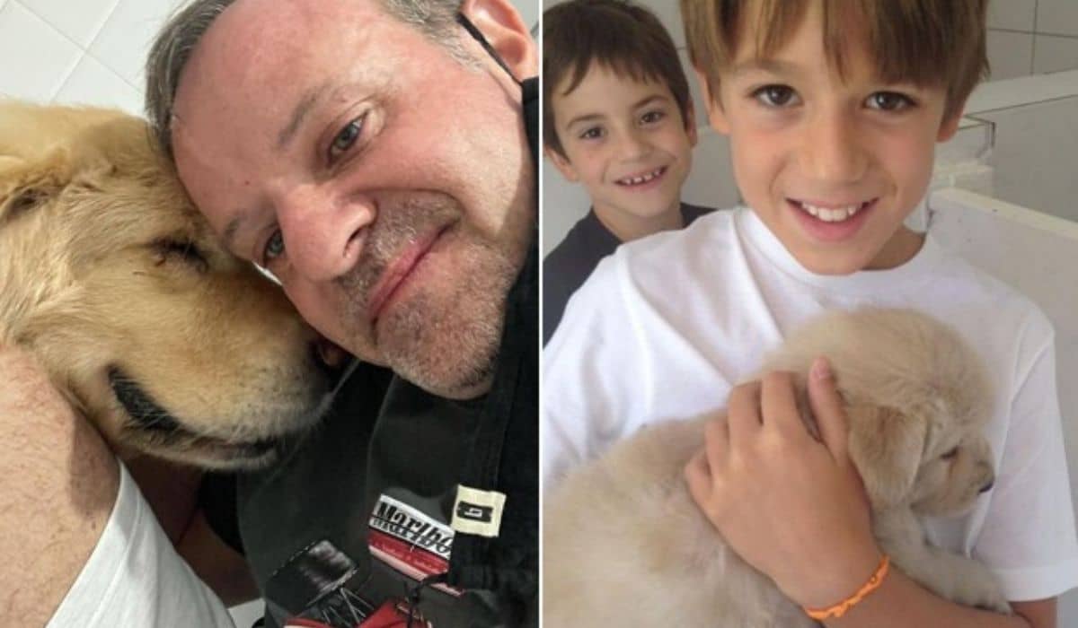 Rubens Barrichello e filhos lamentam morte de cachorrinho da família
