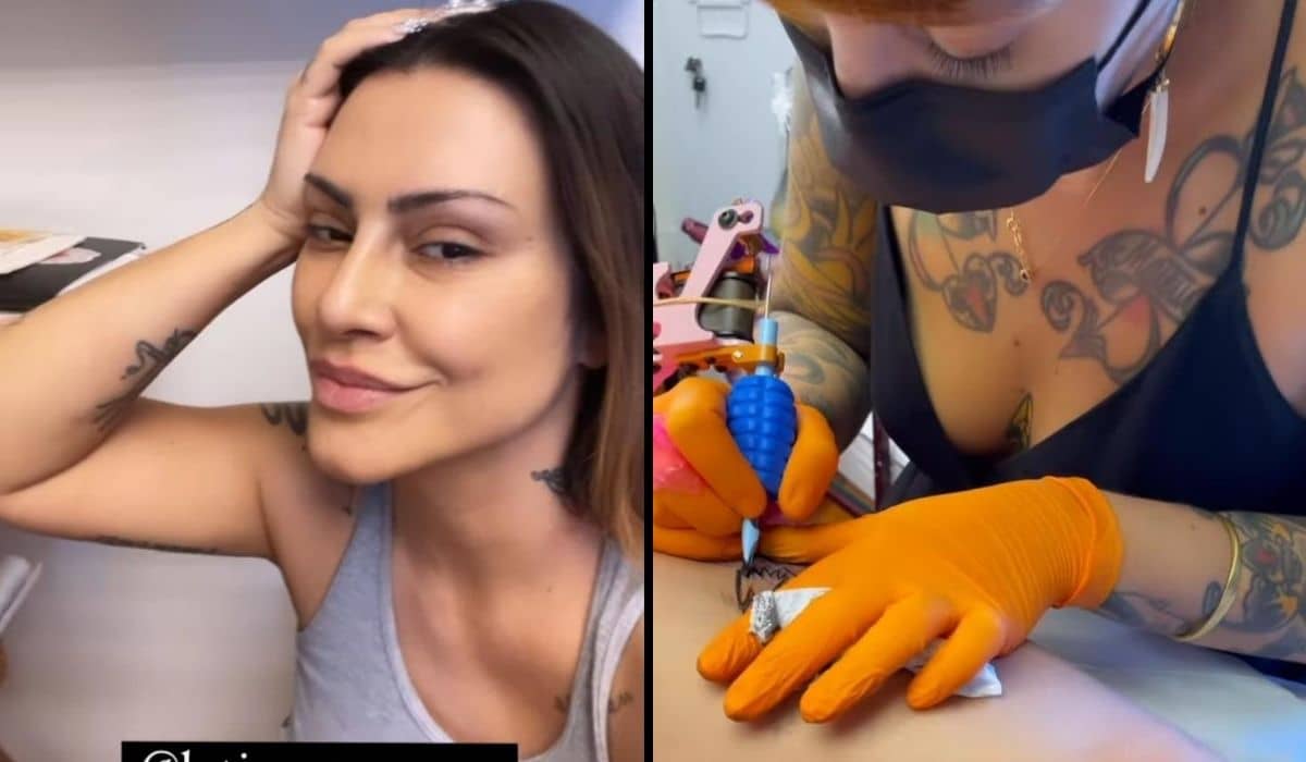 Cleo exibe bastidores de nova tatuagem: 'mais uma pra conta, amei muito'