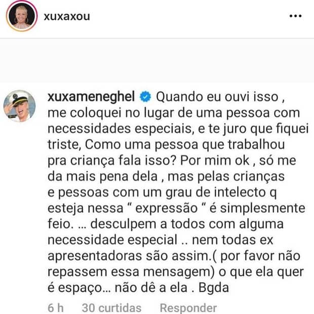 Mara Maravilha rebate alfinetada de Xuxa: 'hipocrisia de oportunismo' (Foto: Reprodução/Instagram)