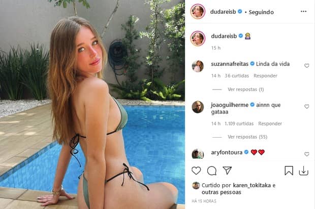 João Guilherme elogia clique de Duda Reis de biquíni: 'que gata' (Foto: Reprodução/Instagram)