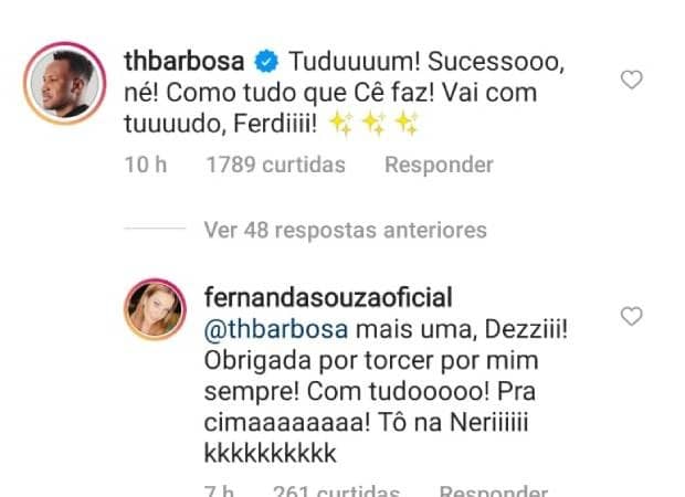 Thiaguinho e Fernanda Souza trocam mensagens carinhosas na web (Foto: Reprodução/Instagram)