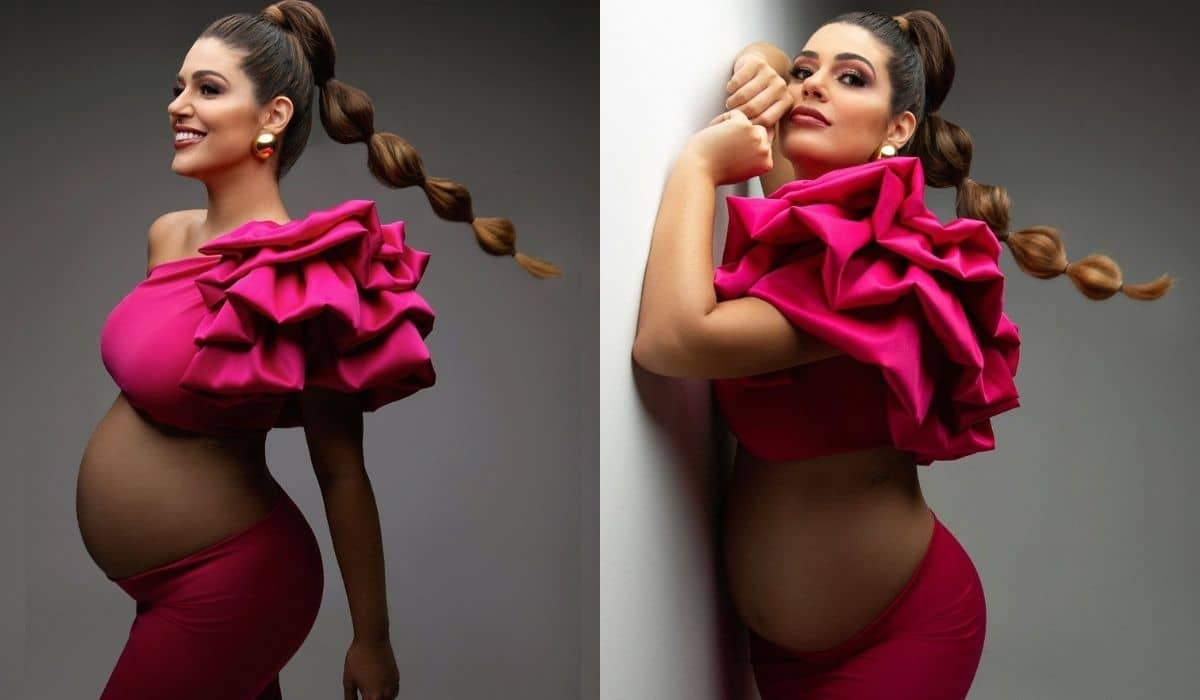 Vivian Amorim exibe barriga de gravidez em novo ensaio: 'buchinho'