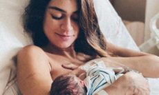 Thaila Ayala celebra 15 dias com filho e desabafa sobre risco de vida no parto