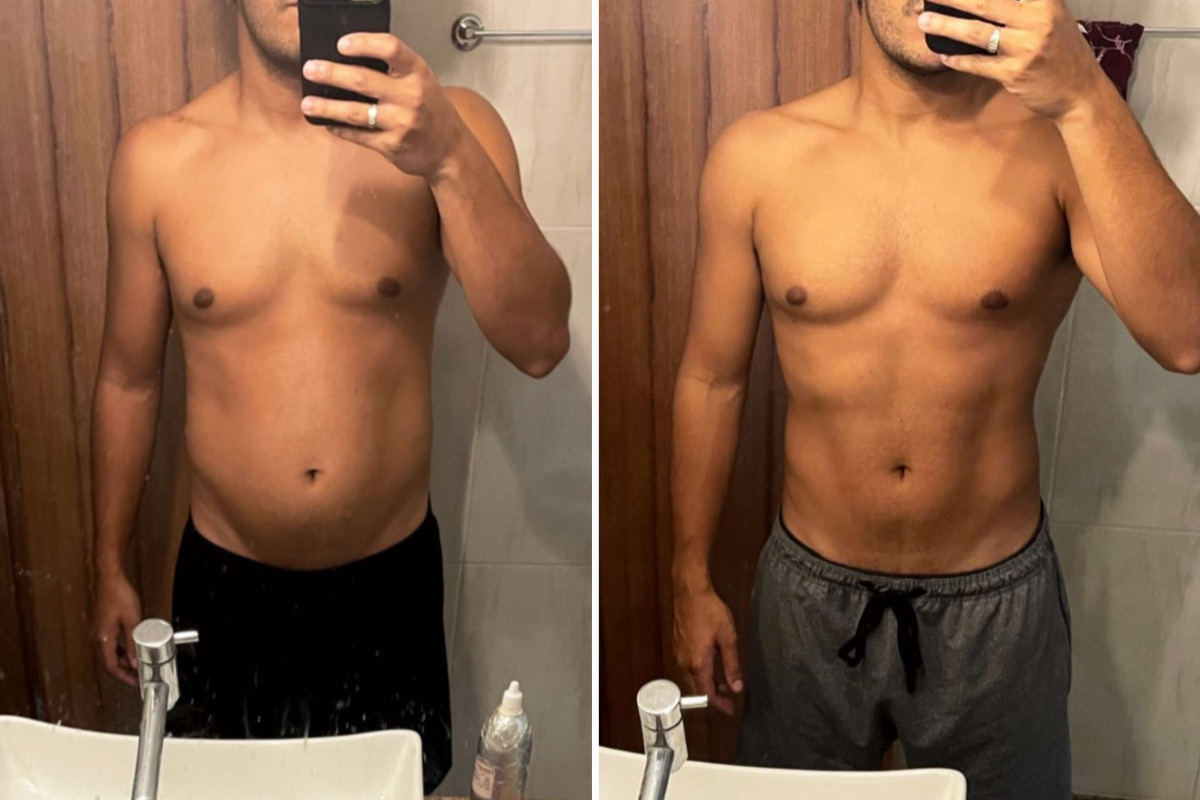 Igor Fernandez mostra antes e depois de perder 9 kg