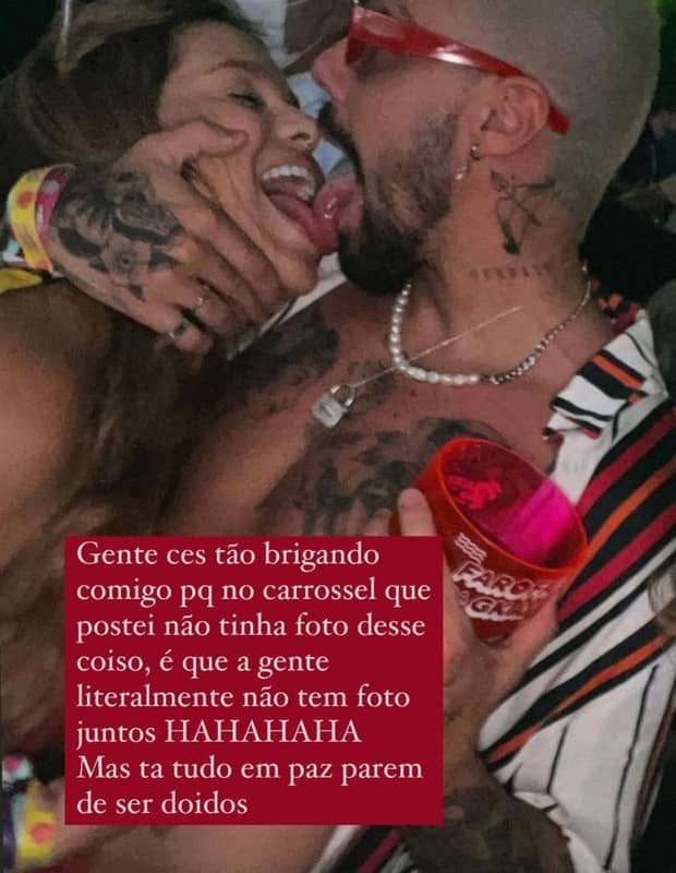 Viih Tube posta clique beijando com Lipe Ribeiro: 'tudo em paz' (Foto: Reprodução/Instagram)