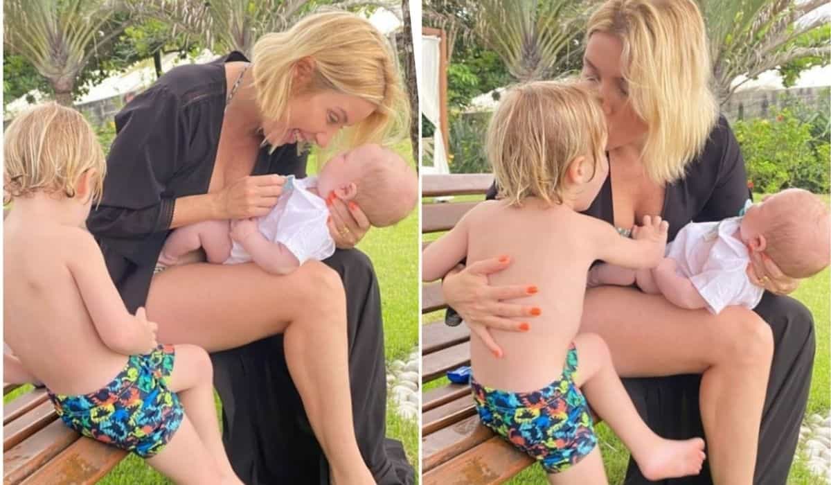 Luiza Possi posa com os filhos em viagem de férias: 'avalanche de amor'