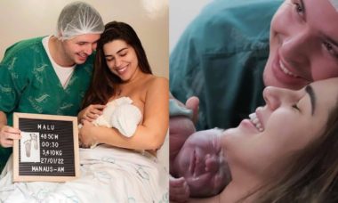 Após dar à luz, Vivian Amorim mostra parto e exibe rostinha do filha