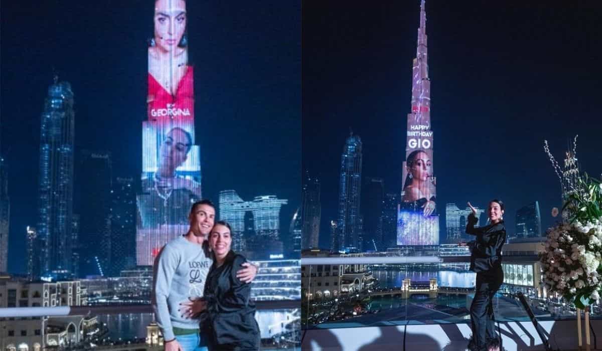Cristiano Ronaldo projeta fotos da namorada em prédio de luxo em Dubai