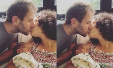 Maria Flor posa com filho, recém nascido, e marido: 'felicidade demais'