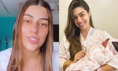 Vivian Amorim lava o cabelo 6 dias após dar à luz: 'um dia de cada vez'