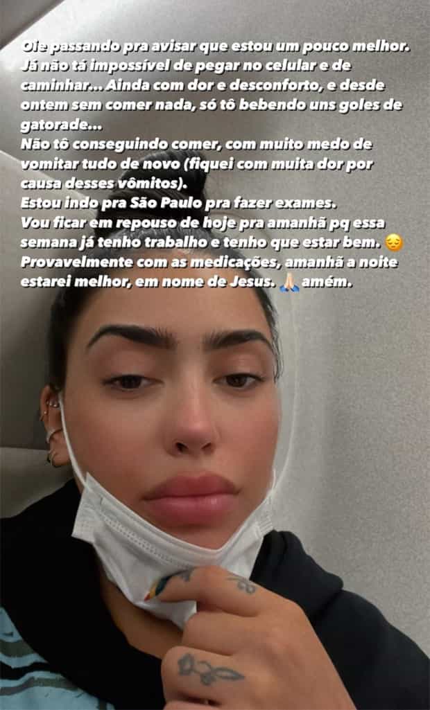 Mirella desabafa após internação por crise de ansiedade: 'não estou bem' (Foto: Reprodução/Instagram)