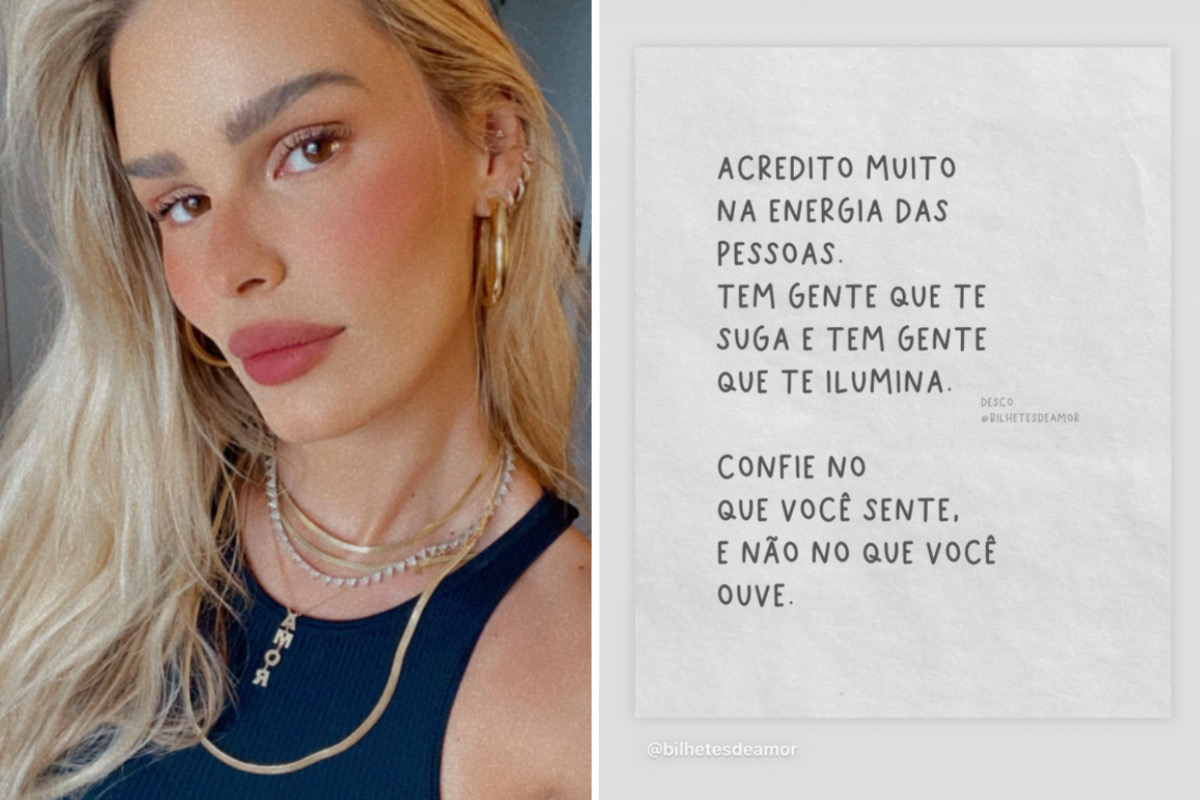 Yasmin Brunet reflete após separação com Medina: "Tem gente que te suga"