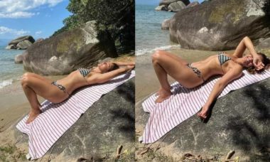 Camila Pitanga posa de biquíni e renova bronze: 'sumida por bom motivo'