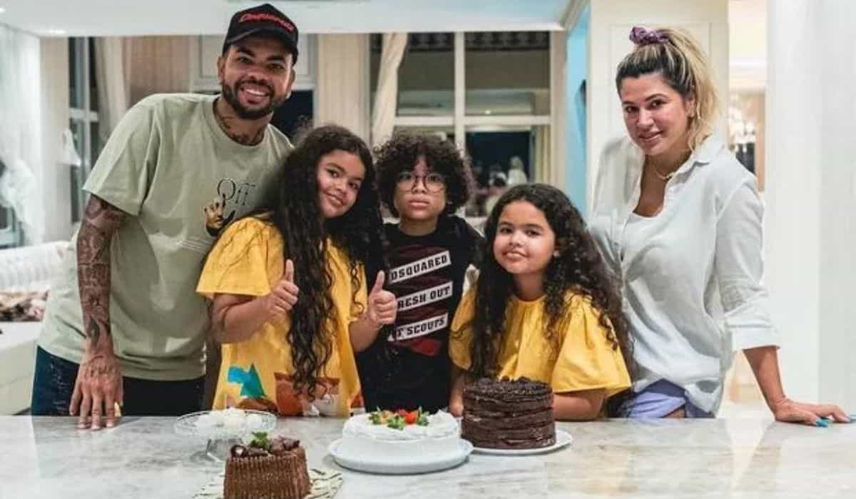 Dentinho e Dani Souza celebram o aniversário das filhas gêmeas