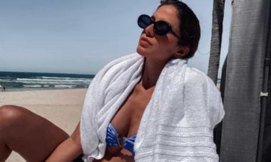 Kerline renova o bronzeado e curte praia de Fortaleza: 'vida é dura'