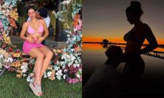Zé Felipe posa beijando a barriga de grávida de Virgínia Fonseca