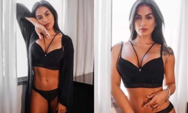 Carol Peixinho posa de lingerie e ganha elogio de Thiaguinho: 'linda' (Foto: Reprodução/Instagram)