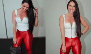 Graciele Lacerda encanta ao exibir look para show do noivo Zezé