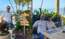 Após o BBB, Tadeu Schmidt posa curtindo viagem de férias com a esposa