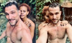 Igor Rickli e Aline Wirley curtem piscina natural de casa nus