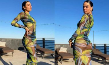 Isis Valverde encanta ao posar com vestido transparente em Malibu