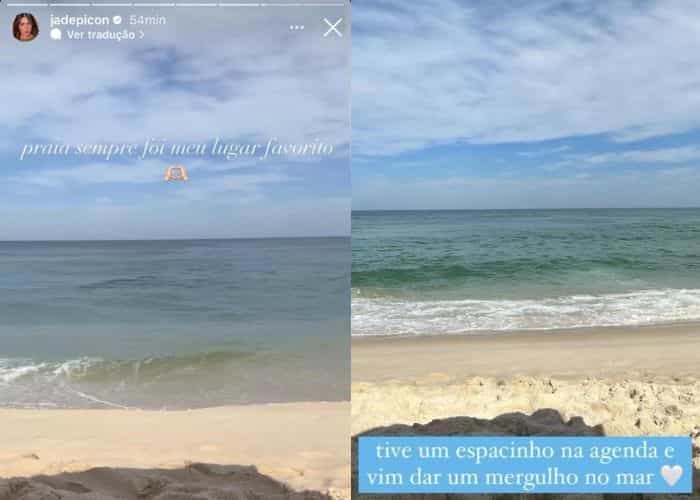 Jade Picon curte dia na praia ao ter 'folga na agenda': 'lugar favorito' (Foto: Reprodução/Instagram)