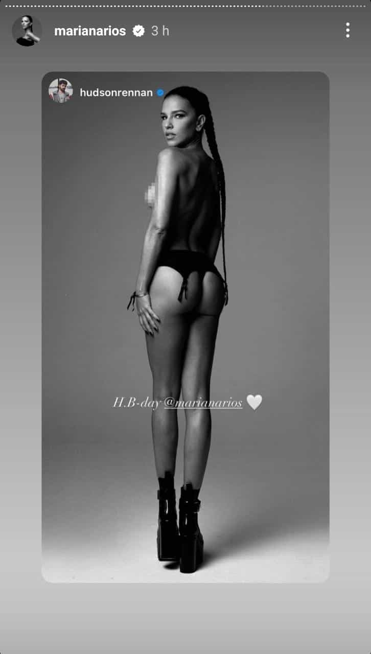 Mariana Rios posa de topless celebrando seu aniversário de 37 anos (Foto: Reprodução/Instagram)