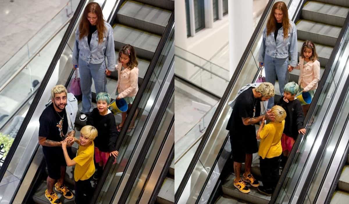 Pedro Scooby curte passeio em shopping com Cintia Dicker e os filhos