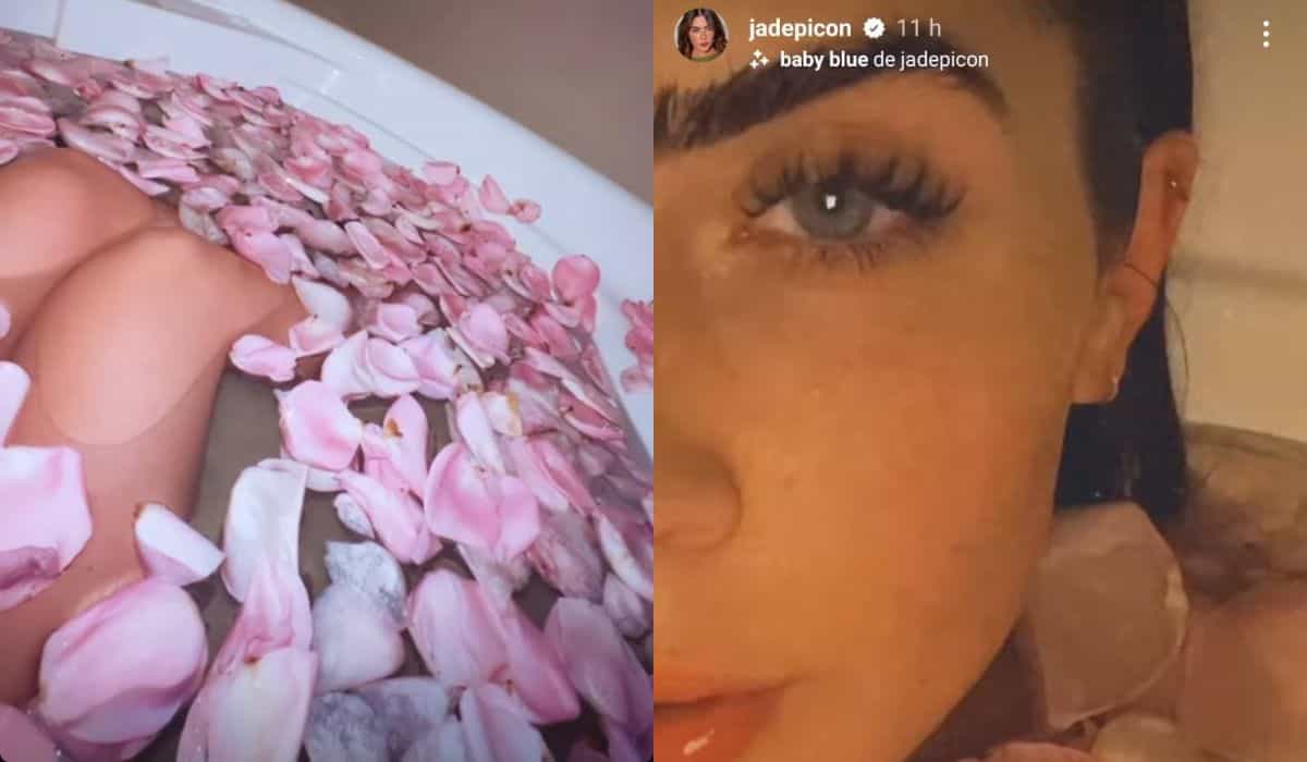 Jade Picon relembra infância ao posar em banheira com rosas (Foto: Reprodução/Instagram)